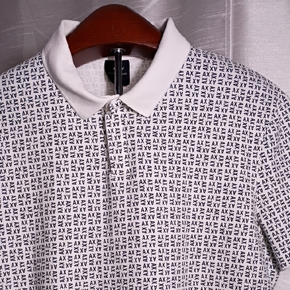 Armani Exchange Monochrome Pattern Polo Size‎ L - Picture 2 of 9